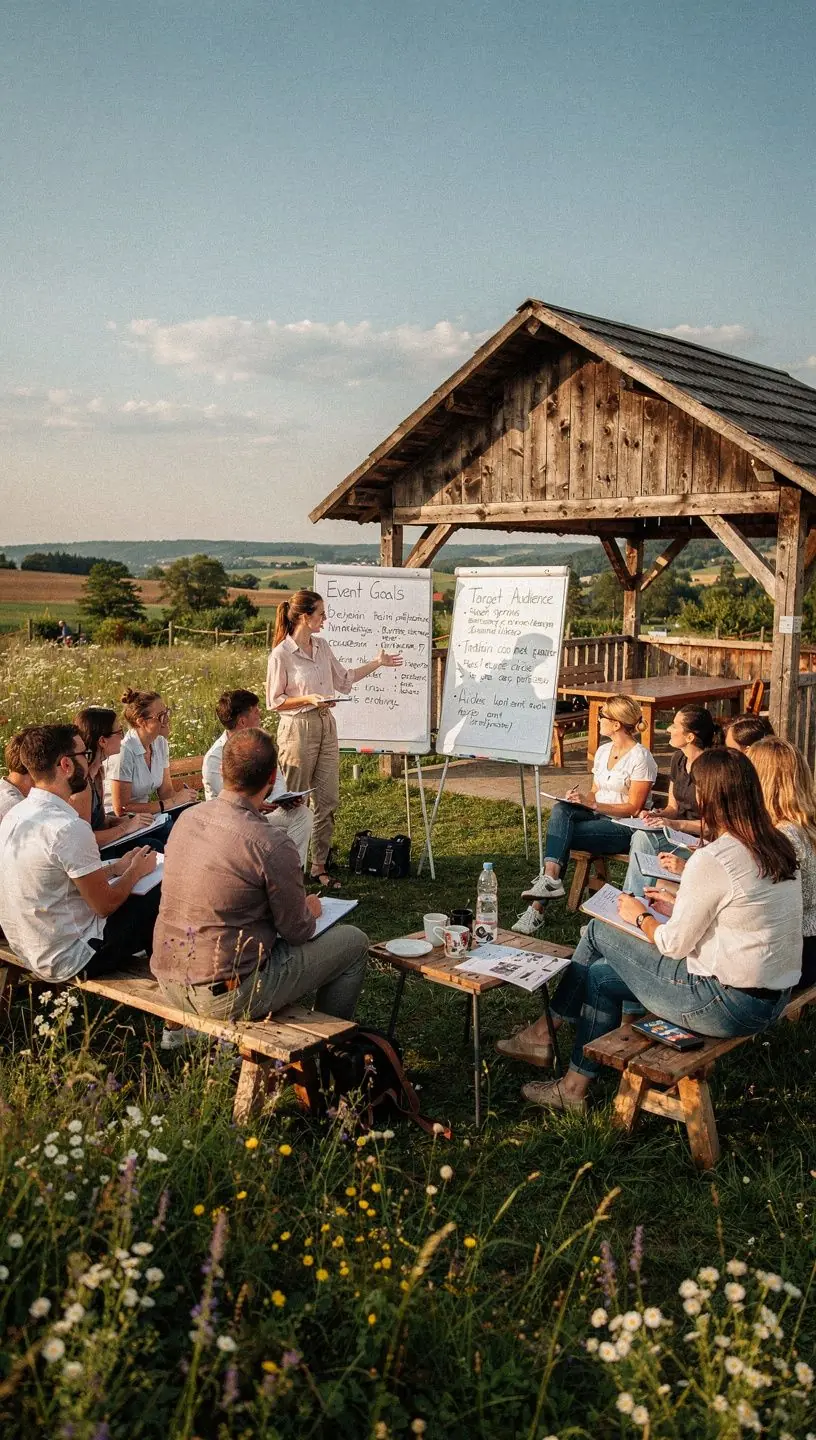 Scéna z veletrhu, kde se účastníci zapojují do soutěže a aktivit.